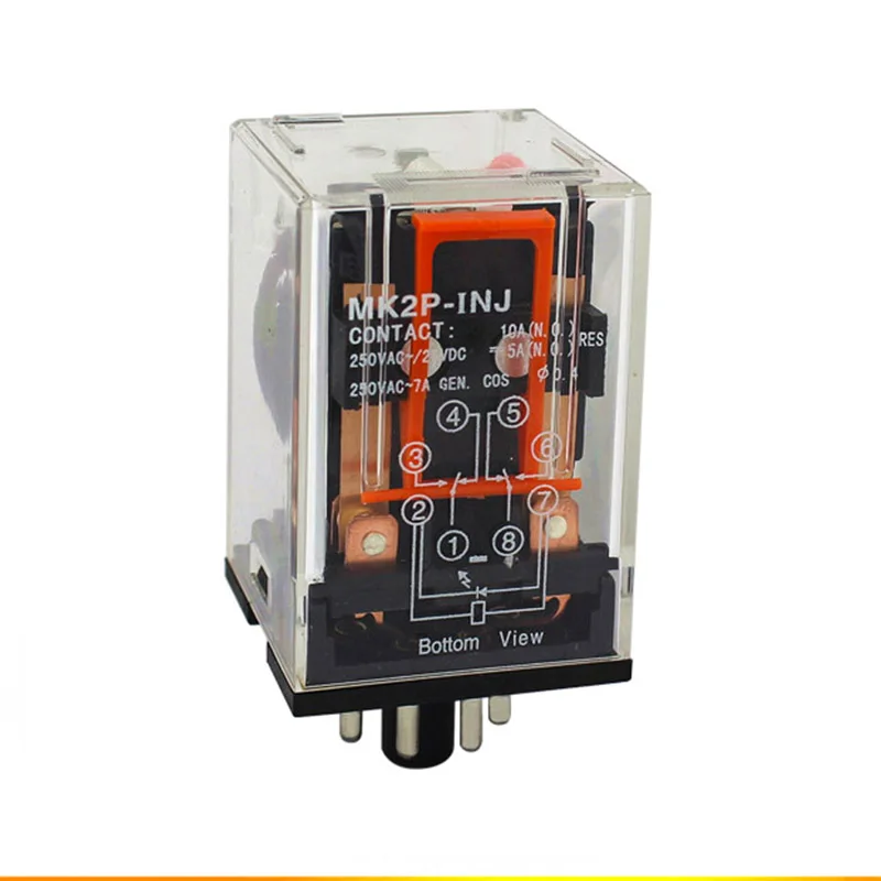 MK2P MK2 MK2PN I (5 шт./лот) Высокое качество DC / AC 12 в 24 36 48 110 В 220 10A 2 полюса 8 контактов DPDT