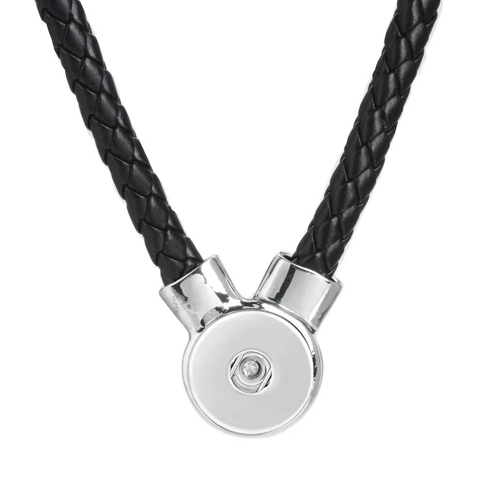 Новая мода ожерелье с кнопкой из искусственной кожи оснастки кулон ожерелье Подходит 18 мм оснастки ювелирные изделия магнит застежка кулон ожерелье s ZG529