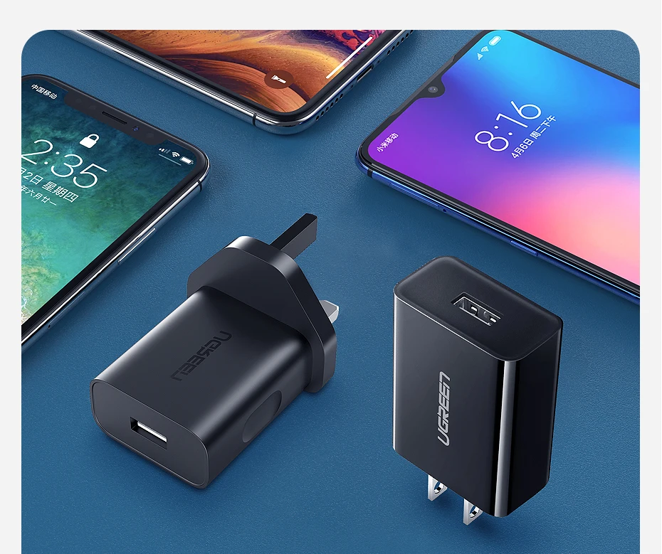 Ugreen Quick Charge 3,0 QC 18 W/US/UK USB Зарядное устройство QC3.0 быстро Зарядное устройство для samsung s10 Xiaomi iPhone huawei мобильного телефона Зарядное устройство