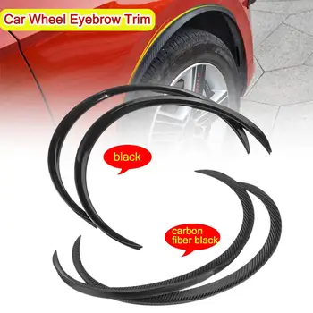 

Pair Universal Car Wheel Eyebrow Cover Trim Lip Rubber Protector Sticker Strips Fender Anti Collision Carbon Fiber/Black