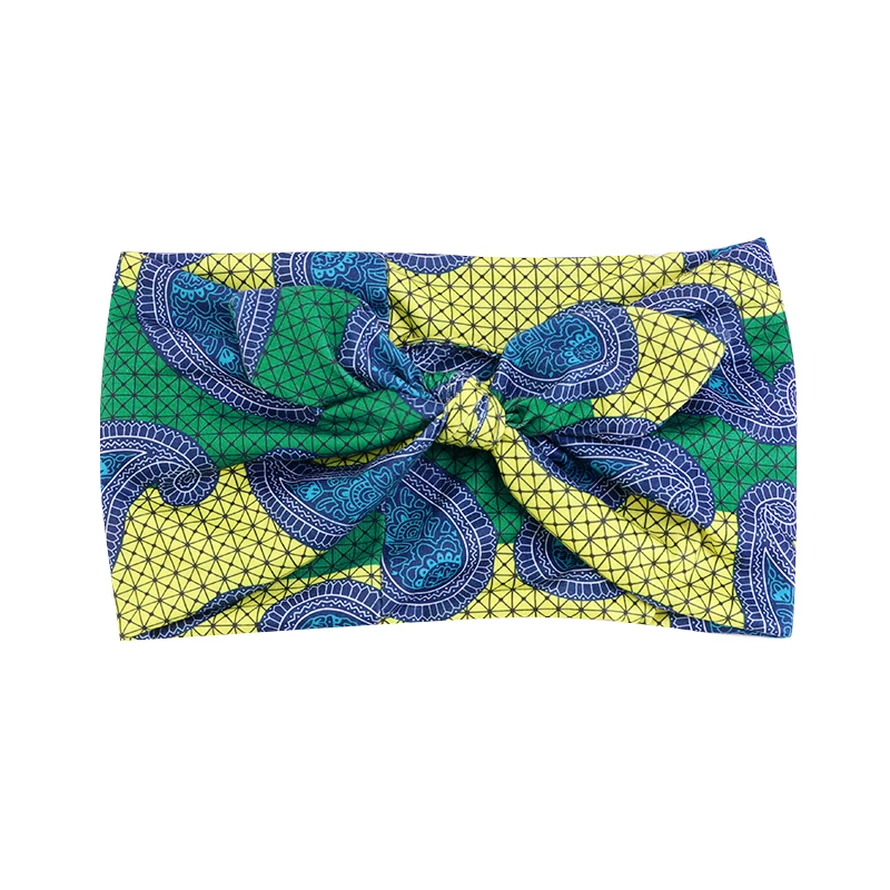 New African Pattern Print Headband for Women Twist Style Black Girl Head Wraps Elastic Hair Accessories Turban Headscarf