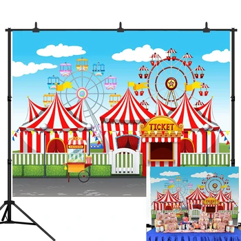 

Circus Backdrop Amusement Park Playground Carnival Birthday Party Photography Background Photo Booth Baby Shower
