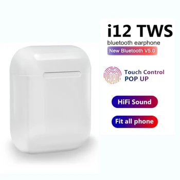 

2020 new i12 TWS wireless headset Mini earplug Bluetooth Five Stereo headset for iPhone Xiaomi, Huawei Samsung Android