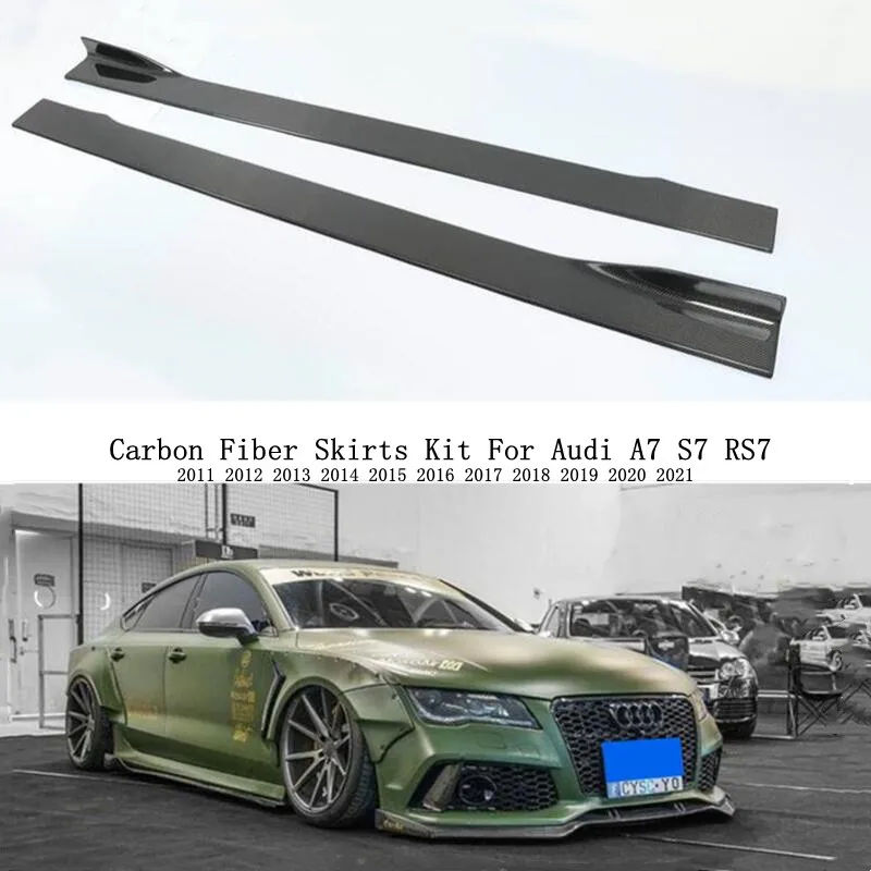 Комплект боковых юбки из углеродного волокна для Audi A7 S7 RS7 2011-2021 автомобильные