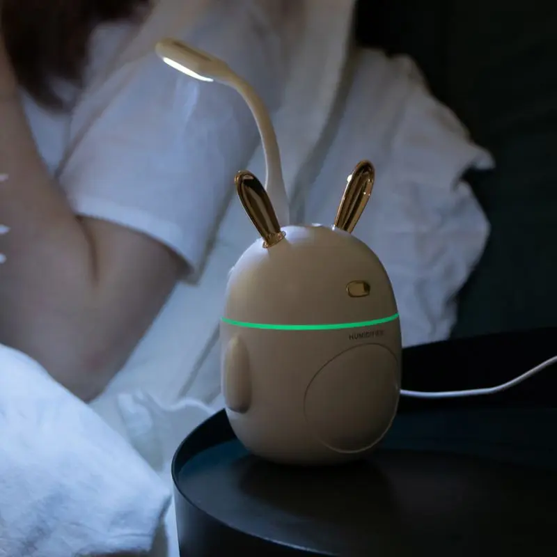 LED Light Rabbit Bunny Air Humidifier Aroma Essential Oil Diffuser USB Fogger Mist Maker Home Car Hotel Decor 320mL New 2019