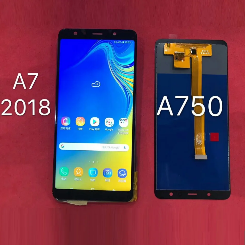 Для SAMSUNG GALAXY A7 ЖК-дисплей сенсорный экран дигитайзер A750 A750F SM-A750F/DS SM-A750G замена экрана