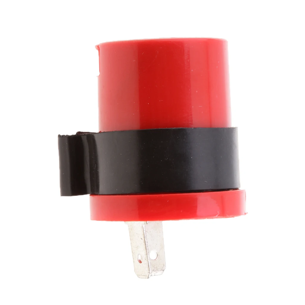 DC 6-12V 2 Pins Universal for Motorbike Blinker Electronic Flasher Relay Beeper - Red