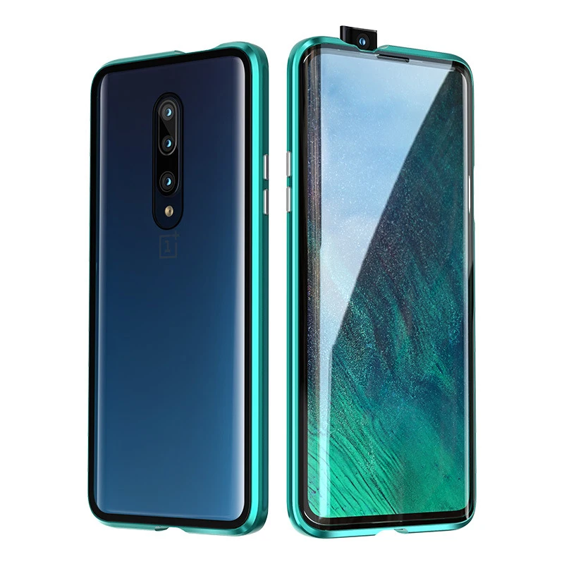 2019 Metal Flip Phone Cases for Oneplus 6 6T Magnetic Absorption Front Back Double Tempered Glass 360 Cover Oneplus6T One Plus6T |
