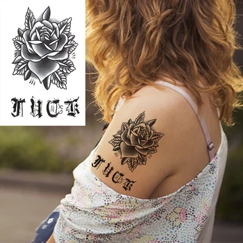 

Temporary Tattoos Sticker Water Transfer Fake Tattoo Sticker Women Girl Cold Rose Flower Design Body Art Tatto Arm Chest Tatoo