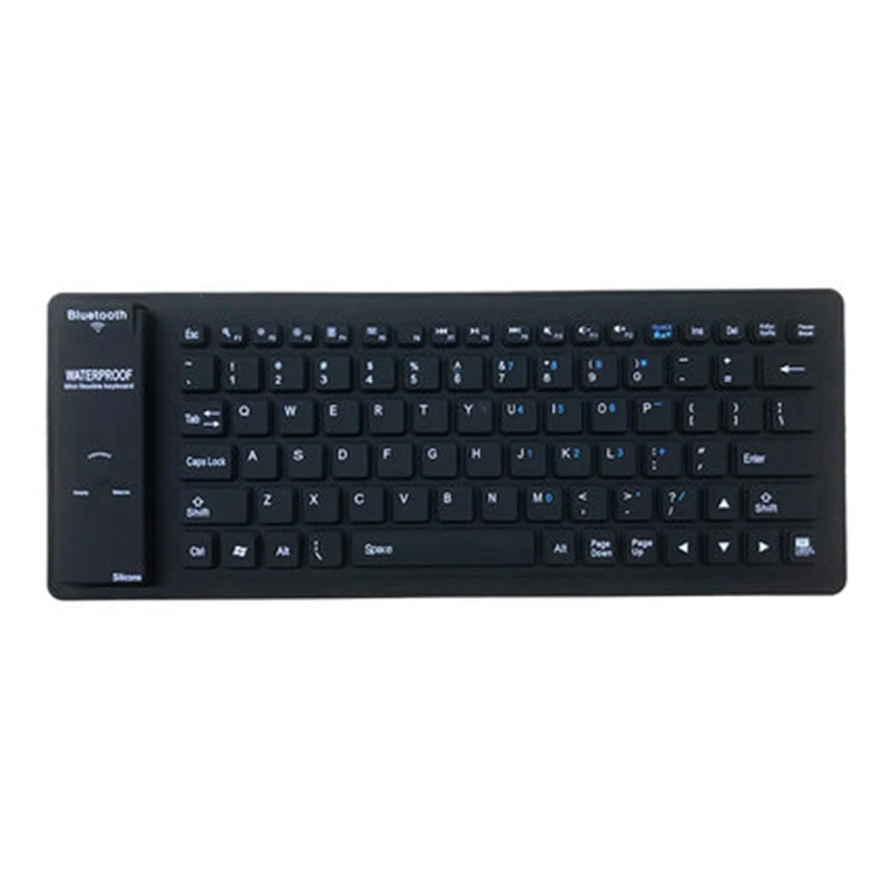 84keys black Водонепроницаемая Складная Беспроводная клавиатура Bluetooth портативная мягкая клавиатура немой силиконовый мини-клавиатура для IOS Android Windows - Цвет: 84keys black