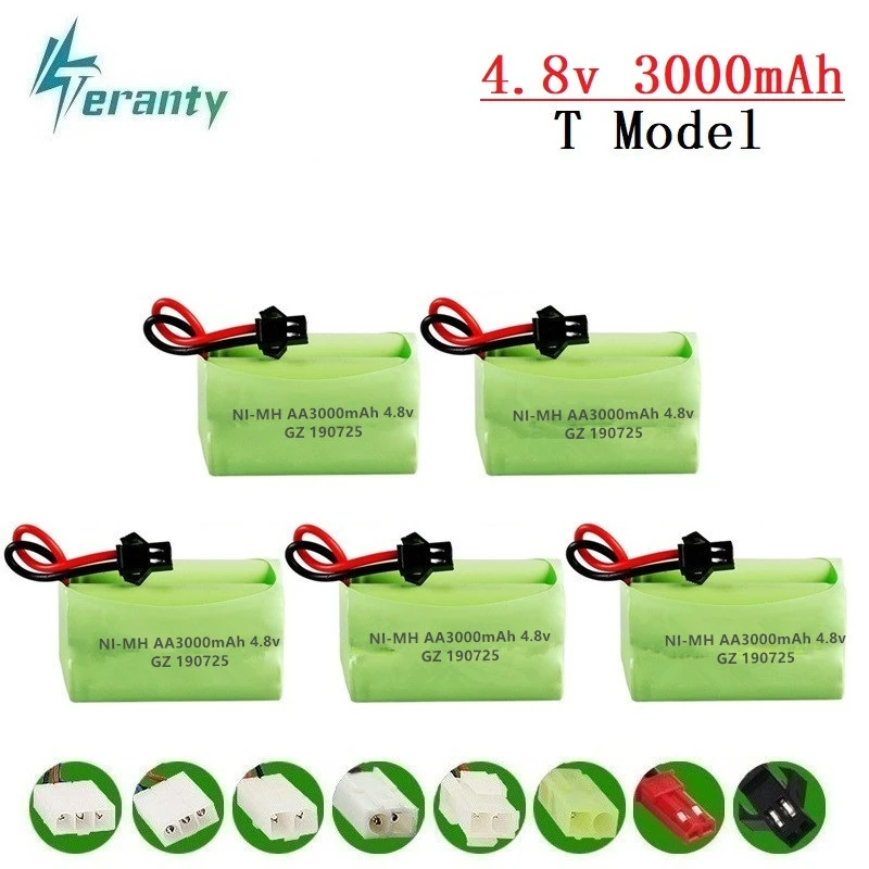 

Upgrade 4.8v 3000mah NiMH Battery For Rc Toys Cars Tanks Robots Guns Boats AA Ni-MH 4.8v Rechargeable Battery Pack 1Pcs to 10PCS