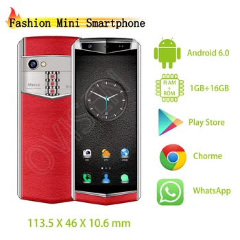 

Anica M17S Pocket Android Smartphone Quad-Core 3.5 Inch Tiny Leather Mobile Phone Google Play Store Unlocked Cellphones