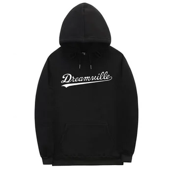 

New Hoodies Men Hip Hop DREAMVILLE J Cole Logo Hooded Swag Letter Fleece J Cole Hoodie 2019 Winter Hoodies Men Pullover