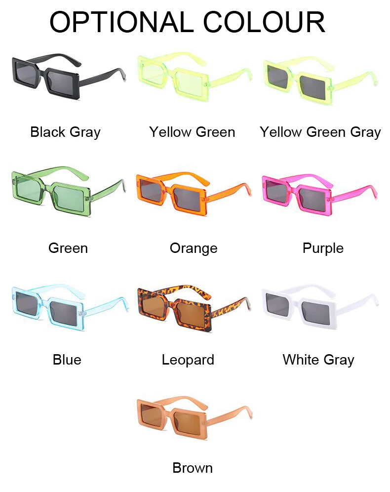 Small Rectangular Women's Sunglasses Retro Brand Designer Sun Glasses Square Vintage Zonnebril Dames Lenses Decorative cute sunglasses