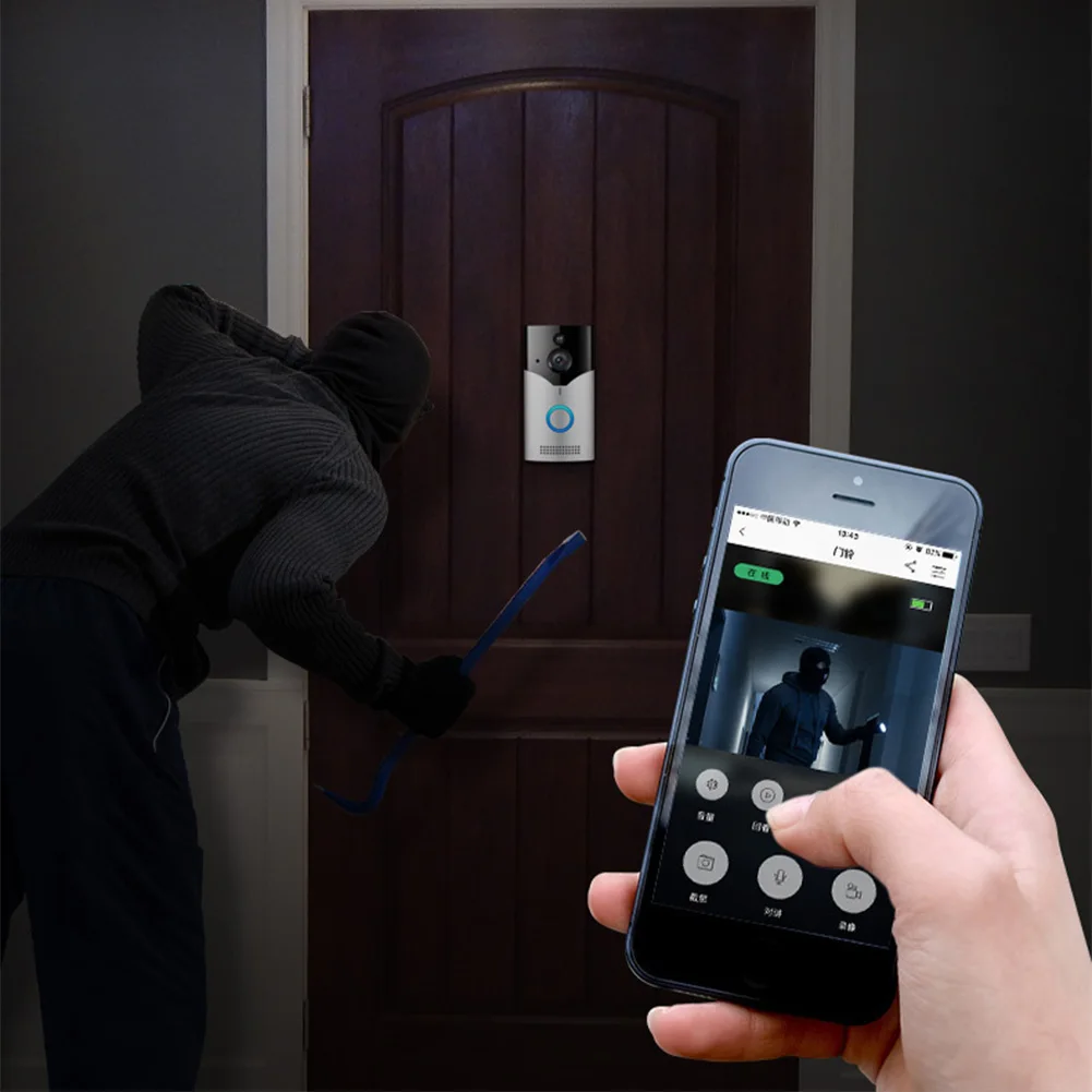 

Anti Theft Alarm Easy Install Video Doorbell Security Real Time 2 Way Talk Home Smart Detection WIFI Wireless Night Vision HD