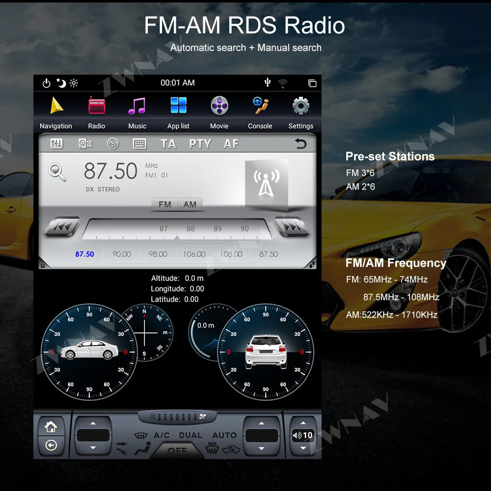 Clearance Tesla style 4GB RAM Android 9.0 Car NO DVD Player GPS Navigation Stereo In-dash for Toyota Camry Aurion 2012- 2016 Multimedia HD 21