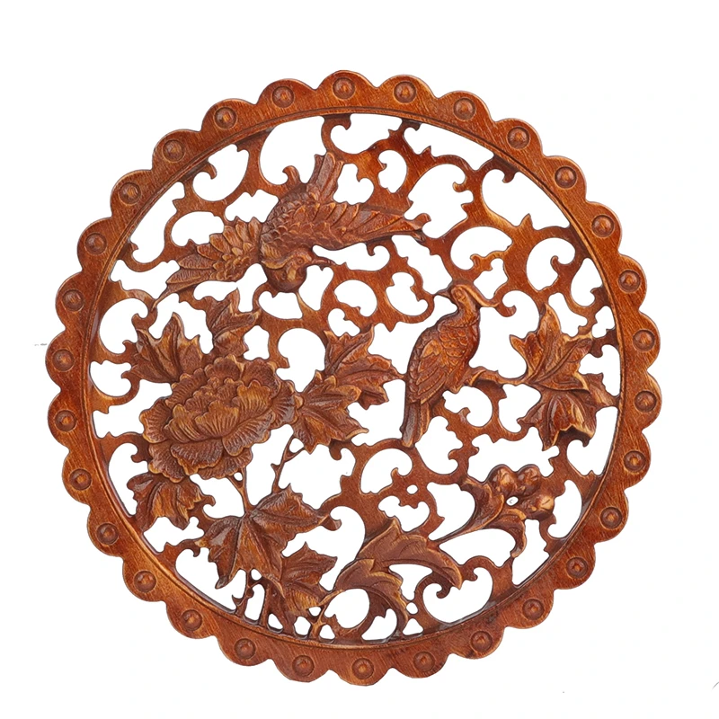 

VZLX Wood Carved Applique Frame Corner Onlay Unpainted Furniture Home Door Decor Decoration Accessories Rich Birds