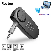 Rovtop Bluetooth 5,0 автомобильный аудиоприемник адаптер 3,5 мм Aux беспроводной стерео музыкальный аудио приемник с микрофоном Bluetooth адаптер