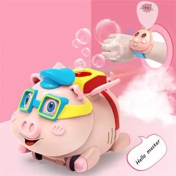 

Kids Bubble Pig with Watch Remote Control Led Flash and Music Bubble Machine Educational kids toys juguetes brinquedos игрушки