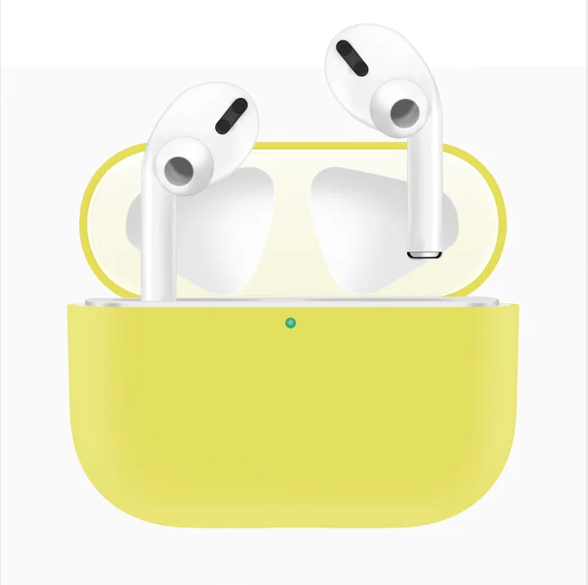 Yellow Для AirPods Pro силиконовый Bluetooth беспроводной чехол для наушников Защитный чехол Аксессуары для Apple Airpods Pro зарядная коробка - Цвет: Yellow