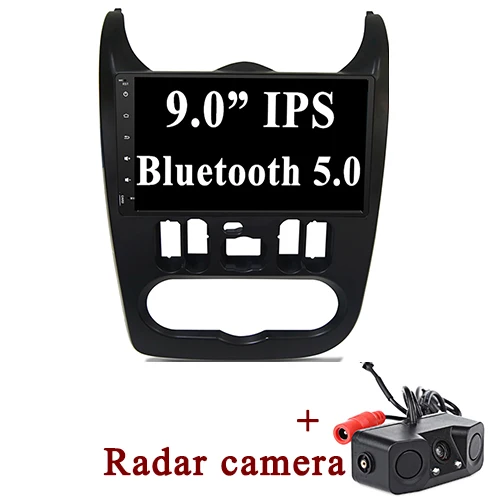 with Radar camera YAZH 9," ips экран Android 9,0 пирог автомобиля стерео gps для Dacia/Renault Logan Sandero 2009 2010 2011 2012 2013 с Bluetooth 5 - Цвет: with Radar camera