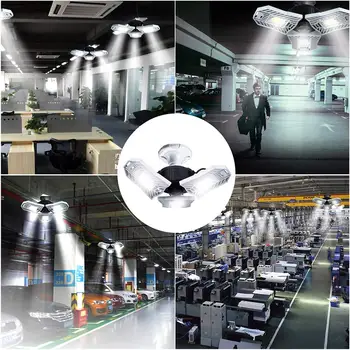 

LED Garage Lights 3000K Warm White Garage Ceiling Lights 60W Deformable Lamp 6000 lumens,CRI 80+E26 Light Bulbs LED Shop Lights