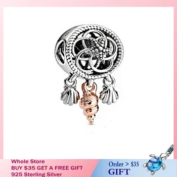 

2020 New Summer 925 Sterling Silver Openwork Seashell Dreamcatcher Cha fit Original Pandora Bracelets BeadsDIY Women Jewelry