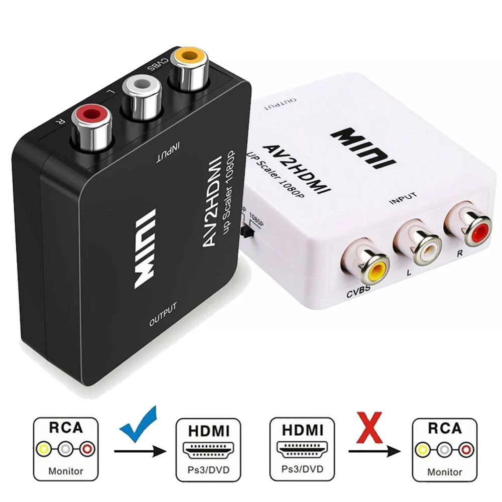 Мини AV/RCA/CVBS на hdmi-контроллер 1080P конвертер AV2HDMI видео адаптер для HD ТВ PS3 PS4 PC DVD Xbox Projecto