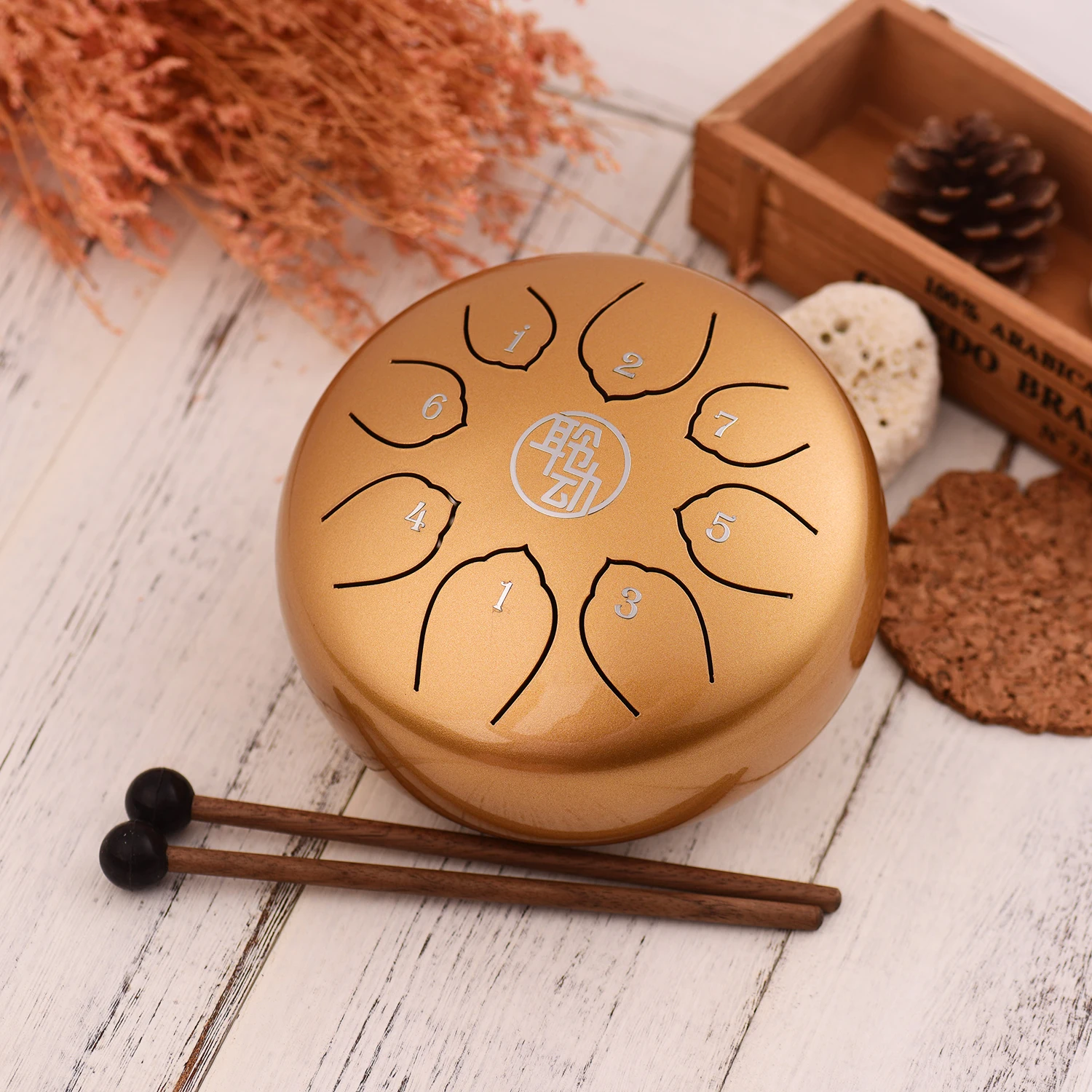 6 дюймов Сталь язык барабан Handpan барабана 8-заметки с ключом ударный инструмент с барабанные палочки барабан сумка чистящей тканью для Музыкальные инструменты