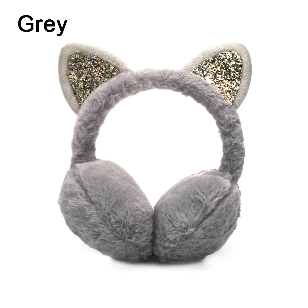 1-Grey Новые милые плюшевые теплые наушники с мультяшным кроликом котом Модные женские зимние теплые плотные теплые наушники для девочек и мальчиков защита ушей - Цвет: 1-Grey