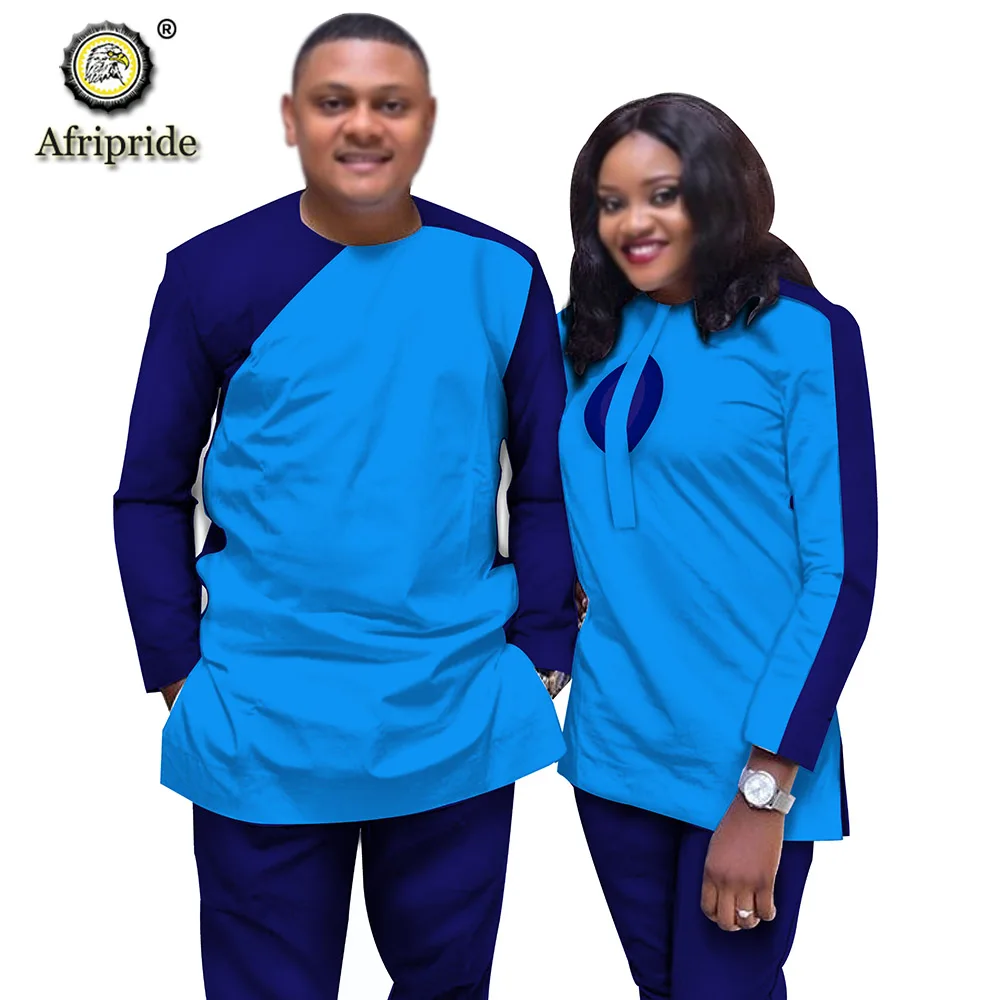 african traditional attire African Couple Clothing Women Suits + Men Clothing Set Dashiki Outfits Shirt and Pant 2 Piece Tracksuit  Wax AFRIPRIDE S20C006 african style clothing