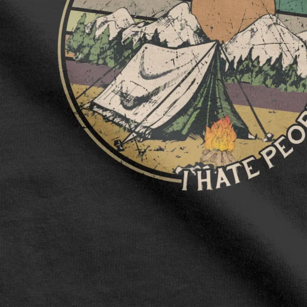 One yona Love Camping I Hate People винтажные Забавные футболки для мужчин Кемпинг Туризм короткий рукав топы подарок футболки хлопок вырез лодочкой