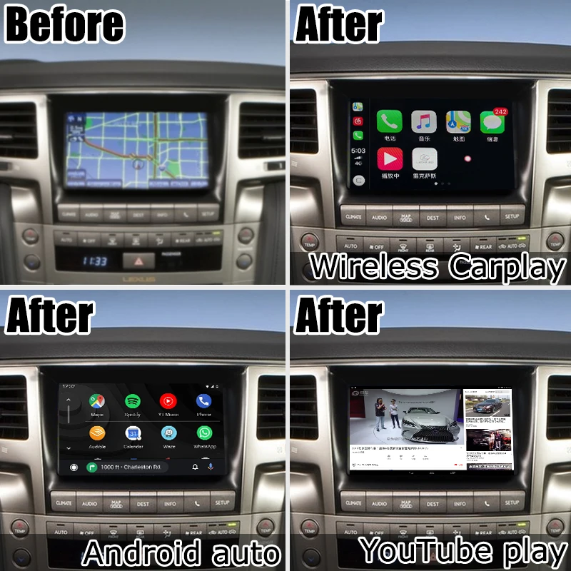 Интерфейсная коробка для Android / carplay 2013 2015 Lexus LX570 LX интерфейсная с GVIF mirror link youtube