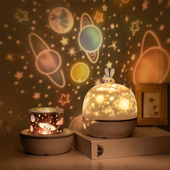 

Starry Sky Projector Star Moon LED Night Light Decor Remote Control Rotating Baby Nursery Flashing Projection Lamp Kids Xmas