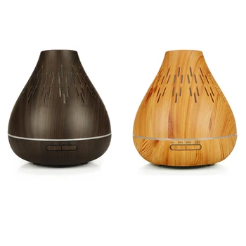 

Air Humidifier Ultrasonic Aroma Essential Oil Diffuser 400Ml Aromatherapy Machine With Wood Grain 7 Color Changing Led Light Us