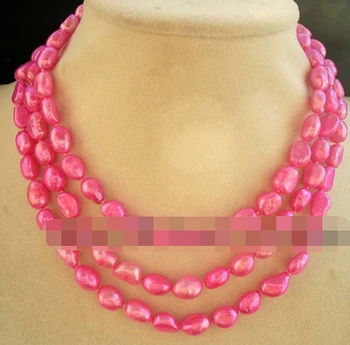 

freshwater pearl deep pink baroque necklace 45"