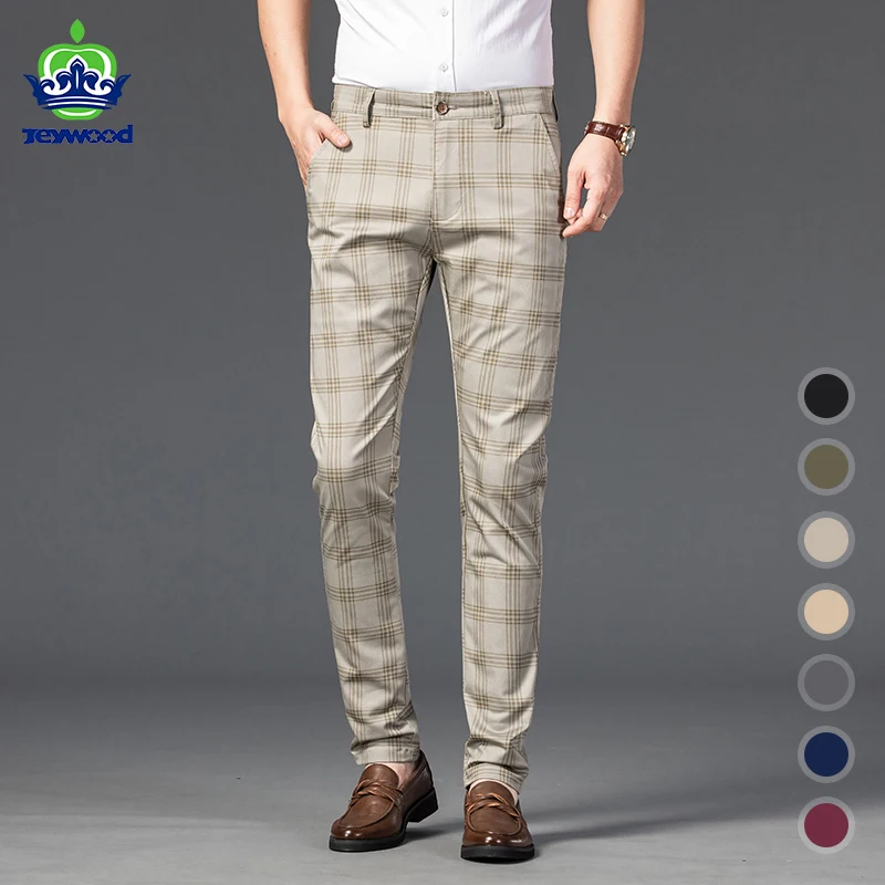 Jeywood Brand Summer Plaid Pants Men 