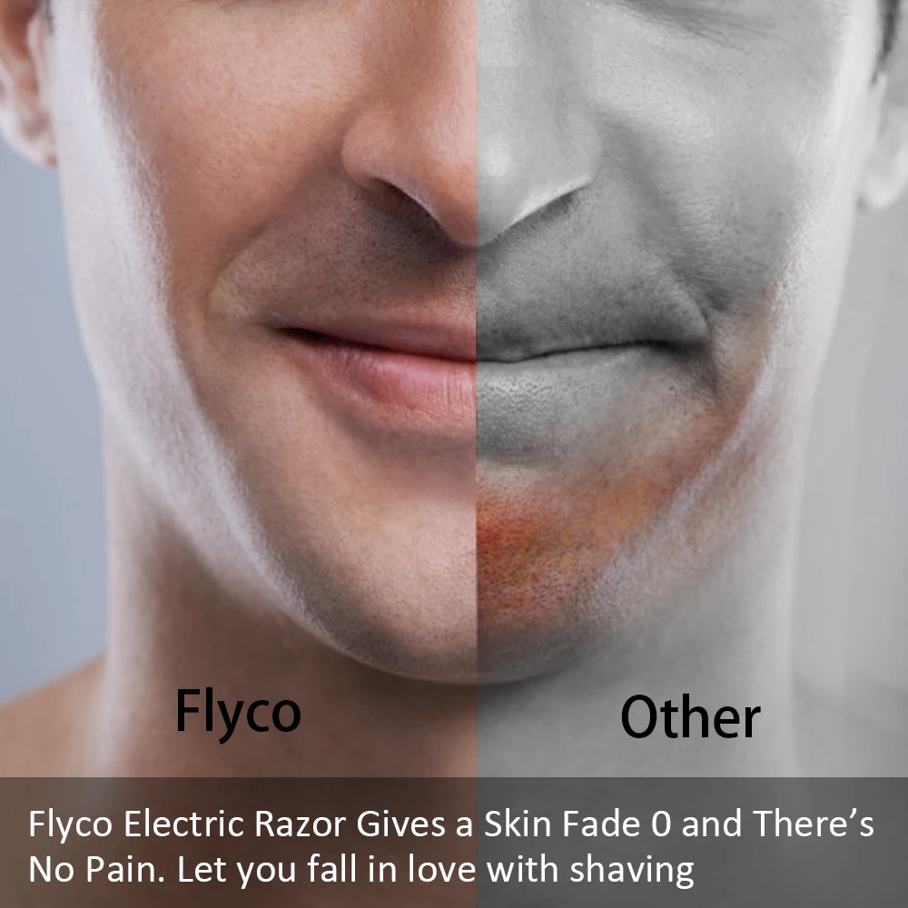 Электробритва FLYCO FS306, перезаряжаемая, 3D, с тройным плавающим лезвием, для ухода за лицом, для мужчин, триммер для бороды, машинная стирка для мужчин