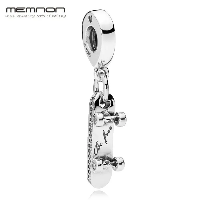 Memnon Стерлинговое Серебро 925 пробы, болтающиеся подвески для скейтборда, подходят для браслетов с бусинами, ожерелья, самодельные Подвески для изготовления ювелирных изделий