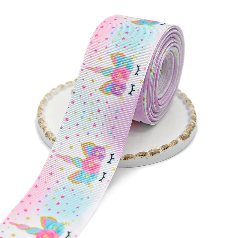 10 Yards 1.5'' 38MM Cartoon Animals Printed Grosgrain Ribbons For Hair Bows DIY Handmade Materials Y111201