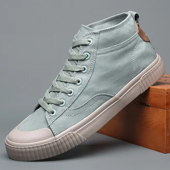 

Maggie's Walker New Arrival Men Canvas Casual Shoes Youth Fashion Lacing Platform High-top Canvas Walking Shoes Size 39~44