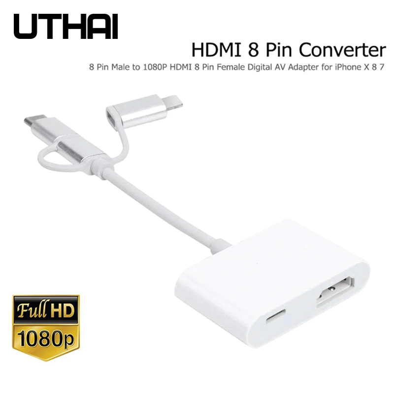 UTHAI E16 для iphone USB OTG адаптер 500 мАч HDMI конвертер Lightning для USB SD аудио адаптер для iphone 7 8 X XR 11 Поддержка IOS13 - Цвет: C36