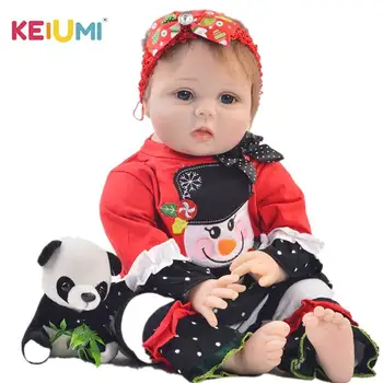 

KEIUMI 22 Inch Collectible Reborn Alive Girl Doll Whole Silicone Body 55 cm Lifelike Newborn doll Toys For Kids Christmas Gifts