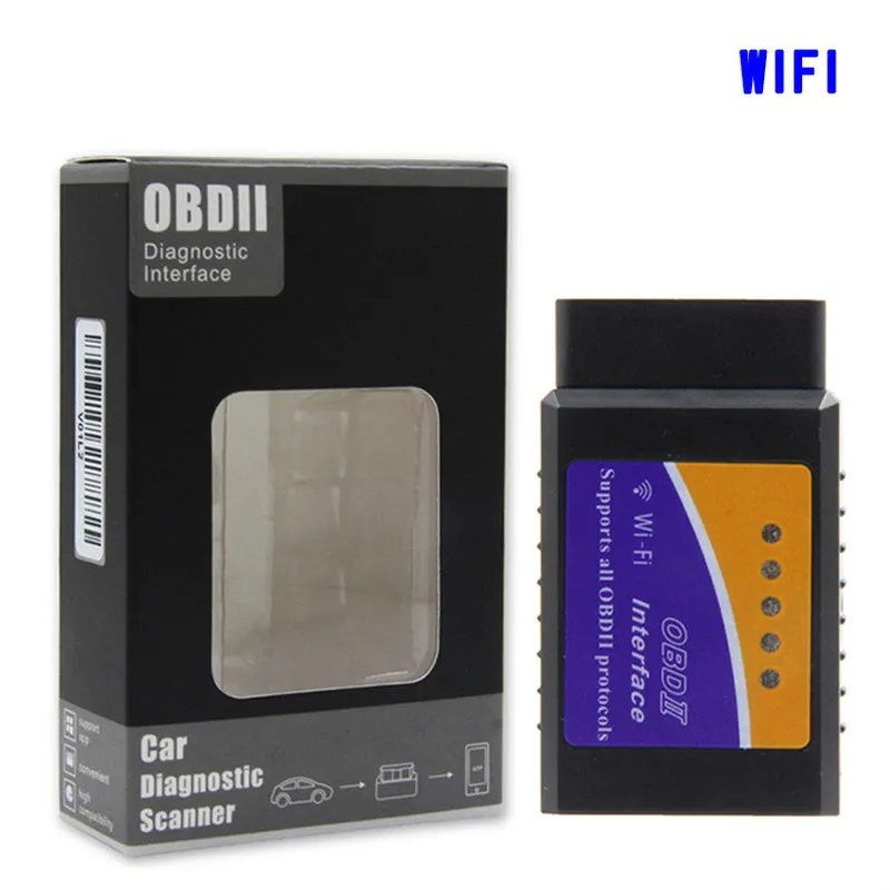 Синий Wi-Fi ELM327 V1.5 OBD2 сканер автомобильный детектор неисправностей Диагностический сканер для Android IOS PC платформа OBDII Автомобильный сканер для считывания кода - Цвет: Синий