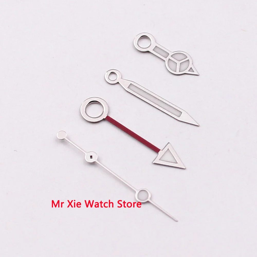 A set stainless steel edge luminous watch hands with GMT Pointer Fit For Mingzhu Automatic Movement Men's Watch | Наручные часы