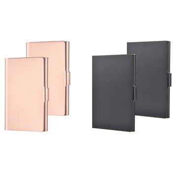 

2 Pack Unisex Business Card Holder Stainless Steel Card Container Case for Credit Card Name Card ID Card
