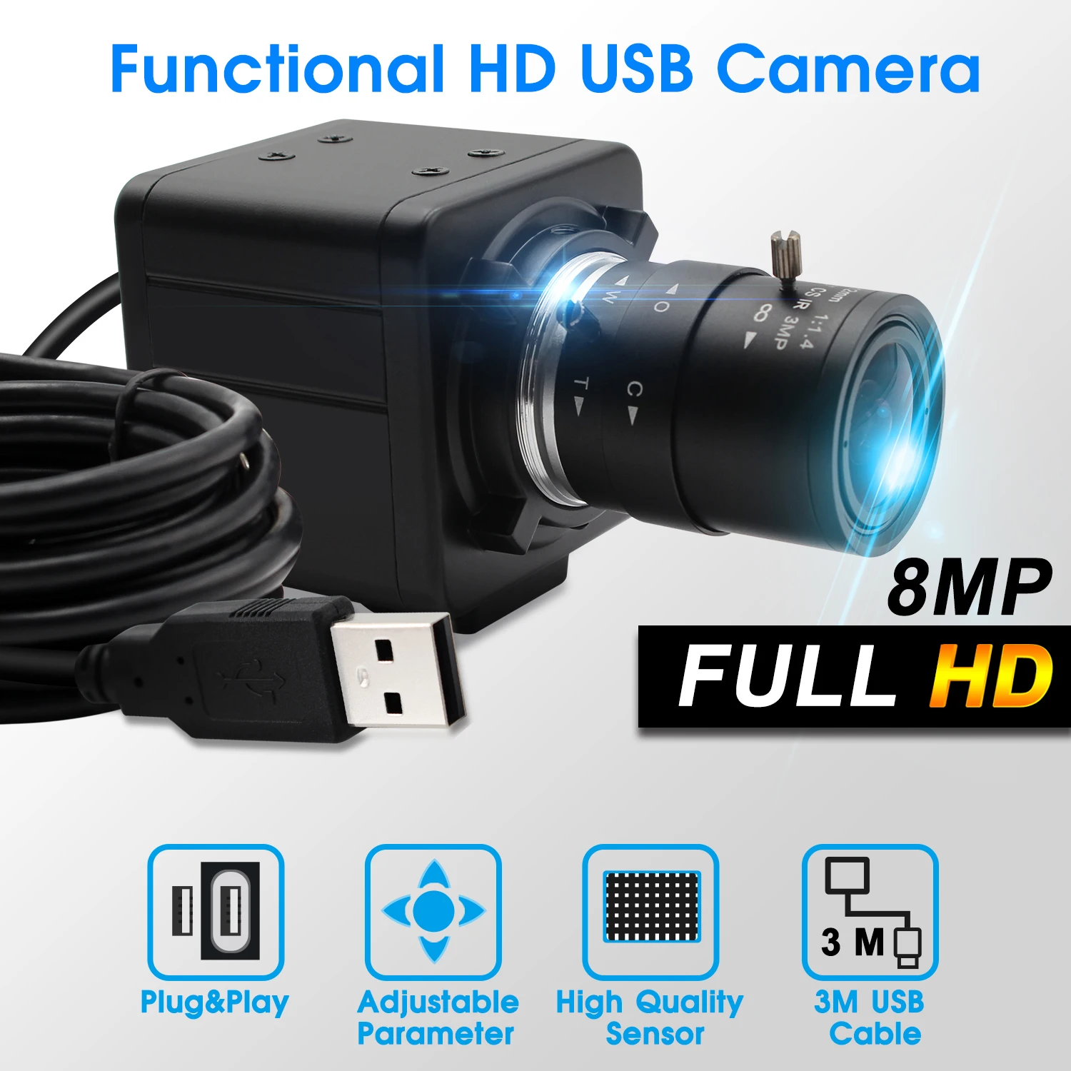Цифровой промышленный микроскоп 2 0 МП HD с USB и креплением типа CS мини камера