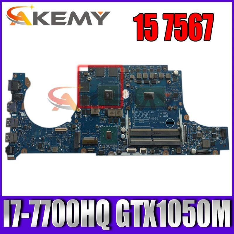 Материнская плата Akemy для ноутбука Dell Inspiron 15 7567 с SR32Q I7-7700HQ GTX1050M 4 Гб Φ 0P84C9 P84C9 |