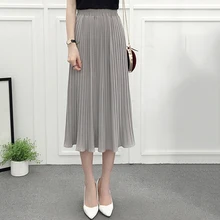 Новые весенне-летние женские юбки, модные однотонные женские плиссированные юбки, женские миди юбки, одежда черного цвета CDR1464