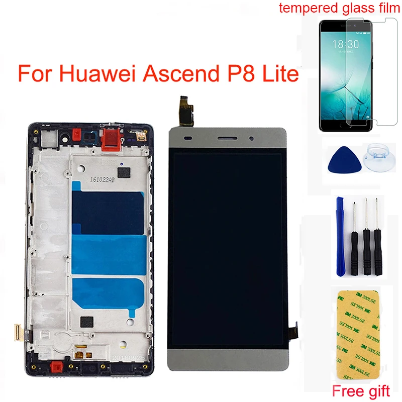 Pаспродажа Для huawei Ascend P8 Lite font b lcd b font ALE L04 ALE L21 font b lcd b font дисплей кодирующий преобразователь сенсорного экрана в сборе с рамкой для huawei P8lite font b lcd b font